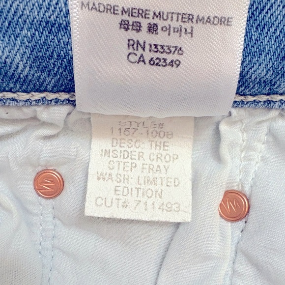 MOTHER The Insider Crop Step Fray Bootcut Jeans Limited Edition Wash Size 27 NEW - Picture 13 of 16